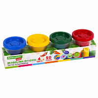 Пластилин-тесто для лепки BRAUBERG KIDS, 4 цвета, 200 г, яркие классические цвета, крышки-штампики, 106714 фото Пластилин-тесто для лепки BRAUBERG KIDS, 4 цвета, 200 г, яркие классические цвета, крышки-штампики, 106714