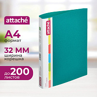 Папка на 2-х кольцах Attache 32 мм зеленая до 200 листов фото Папка на 2-х кольцах Attache 32 мм зеленая до 200 листов