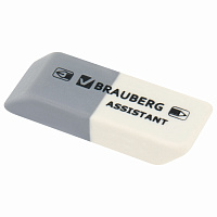 Ластик BRAUBERG "Assistant", 41х14х8 мм, серо-белый, прямоугольный, скошенные края, 222461 фото Ластик BRAUBERG "Assistant", 41х14х8 мм, серо-белый, прямоугольный, скошенные края, 222461