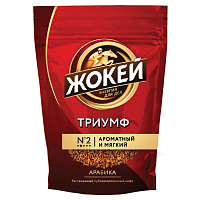 Кофе растворимый сублимированный Жокей Триумф 150 г (пакет) фото Кофе растворимый сублимированный Жокей Триумф 150 г (пакет)