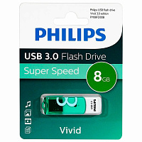 Флеш-диск 8 GB PHILIPS VIVID, разъем USB 3.0, зеленый, FM08FD00B/97 фото Флеш-диск 8 GB PHILIPS VIVID, разъем USB 3.0, зеленый, FM08FD00B/97