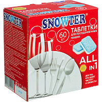Таблетки для посудомоечных машин Snowter All in 1 (60 штук в комплекте) фото Таблетки для посудомоечных машин Snowter All in 1 (60 штук в комплекте)