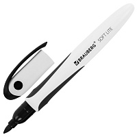 Маркер стираемый для белой доски ЧЕРНЫЙ, BRAUBERG "SOFT LITE", 3 мм, резиновая вставка, 152103 фото Маркер стираемый для белой доски ЧЕРНЫЙ, BRAUBERG "SOFT LITE", 3 мм, резиновая вставка, 152103