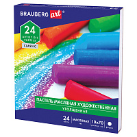 Пастель масляная художественная BRAUBERG ART CLASSIC, УТОЛЩЕННАЯ, 24 цвета, круглое сечение, 181452 фото Пастель масляная художественная BRAUBERG ART CLASSIC, УТОЛЩЕННАЯ, 24 цвета, круглое сечение, 181452