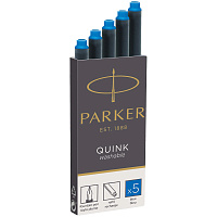 Картриджи чернильные Parker "Cartridge Quink" смываемые синие, 5шт., блистер фото Картриджи чернильные Parker "Cartridge Quink" смываемые синие, 5шт., блистер