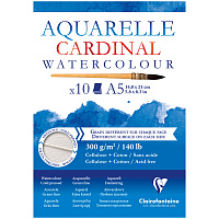 Альбом для акварели, 10л., А5, на склейке Clairefontaine "Cardinal", 300г/м2, торшон, холод. пресс., хлопок фото Альбом для акварели, 10л., А5, на склейке Clairefontaine "Cardinal", 300г/м2, торшон, холод. пресс., хлопок
