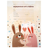 Медицинская карта ребёнка форма №026/у-2000, 16 л., картон, А4 200x280 мм, "Зайчики", STAFF, 130291