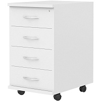 Тумба подкатная Imago ТМ-4А с замком (белый, 412х450х702 мм, 4 ящика) фото Тумба подкатная Imago ТМ-4А с замком (белый, 412х450х702 мм, 4 ящика)