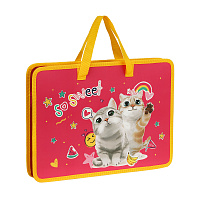 Папка с ручками А4 ArtSpace "Sweet Cats", пластик, на молнии, 45мм фото Папка с ручками А4 ArtSpace "Sweet Cats", пластик, на молнии, 45мм