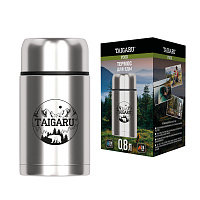 Термос 0,8 л для еды/напитков с широким горлом, нержавеющая сталь SUS304, TAIGARU (ТАЙГАРУ) FOOD, серебристый, 700325