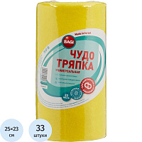 Салфетки хозяйственные в рулоне Bagi Чудо-тряпка вискоза 25x23 см 125 г/кв.м 33 листа фото Салфетки хозяйственные в рулоне Bagi Чудо-тряпка вискоза 25x23 см 125 г/кв.м 33 листа