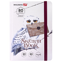 Скетчбук, белая бумага 80 г/м2, 145х203 мм, 80 л., резинка, твердый, BRAUBERG ART DEBUT "Хогвартс", 114581 фото Скетчбук, белая бумага 80 г/м2, 145х203 мм, 80 л., резинка, твердый, BRAUBERG ART DEBUT "Хогвартс", 114581