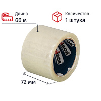 Клейкая лента упаковочная Unibob 400 72 мм х 66 м 40 мкм прозрачная фото Клейкая лента упаковочная Unibob 400 72 мм х 66 м 40 мкм прозрачная