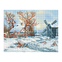 Алмазная мозаика ТРИ СОВЫ "Зима в деревне", 30*40см, холст, картонная коробка с пластиковой ручкой фото Алмазная мозаика ТРИ СОВЫ "Зима в деревне", 30*40см, холст, картонная коробка с пластиковой ручкой