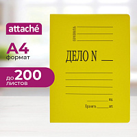 Скоросшиватель картонный Attache Дело № А4 до 200 листов желтый (плотность 360 г/кв.м) фото Скоросшиватель картонный Attache Дело № А4 до 200 листов желтый (плотность 360 г/кв.м)