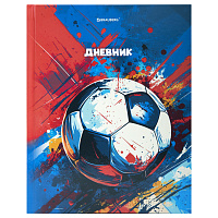 Дневник 1-4 класс 48 л., твердый, BRAUBERG, глянцевая ламинация, с подсказом, "Футбол", 107585