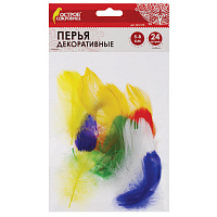 Перья декоративные "Карнавальные", 5-8 см, 24 шт., 6 цветов, яркие, ассорти, ОСТРОВ СОКРОВИЩ, 661376 фото Перья декоративные "Карнавальные", 5-8 см, 24 шт., 6 цветов, яркие, ассорти, ОСТРОВ СОКРОВИЩ, 661376