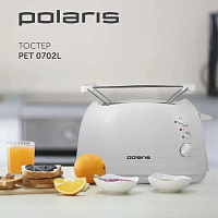 Тостер POLARIS PET 0702L, 750 Вт, 2 тоста, 6 режимов, механическое управление, пластик, белый, 03277 фото Тостер POLARIS PET 0702L, 750 Вт, 2 тоста, 6 режимов, механическое управление, пластик, белый, 03277