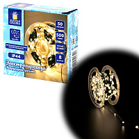 Электрогирлянда-нить уличная "Роса" IP44, 50 м, 500 LED, теплый белый, 220V, контроллер, ЗОЛОТАЯ СКАЗКА, 591362