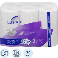 Бумага туалетная Luscan Comfort 2-слойная белая (12 рулонов в упаковке) фото Бумага туалетная Luscan Comfort 2-слойная белая (12 рулонов в упаковке)
