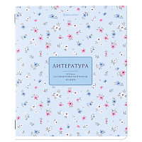 Тетрадь предметная "BLOSSOM" 48 л., рельефный картон, ЛИТЕРАТУРА, линия, подсказки, BRAUBERG, 405598