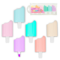 Набор текстовыделителей 6 ПАСТЕЛЬНЫХ ЦВЕТОВ, ЮНЛАНДИЯ "СЛАДКИЕ ИСТОРИИ", линия 1-5 мм, 152511