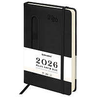 Ежедневник датированный 2026, А5, 138x213 мм, BRAUBERG "Optimal", под кожу, резинка, держатель для ручки, черный, 117465 фото Ежедневник датированный 2026, А5, 138x213 мм, BRAUBERG "Optimal", под кожу, резинка, держатель для ручки, черный, 117465