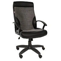 Кресло для руководителя Easy Chair 639 TPU серое/черное (экокожа/ткань, пластик) фото Кресло для руководителя Easy Chair 639 TPU серое/черное (экокожа/ткань, пластик)