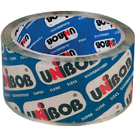 Клейкая лента упаковочная Unibob, 48мм*50м, 45мкм, крист. чистая ИУ фото Клейкая лента упаковочная Unibob, 48мм*50м, 45мкм, крист. чистая ИУ