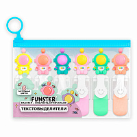 Набор текстовыделителей с топперами 6 ЦВЕТОВ ПАСТЕЛЬ, "КОСМО", линия 1-4 мм, FUNSTER (ФАНСТЕР), 152654