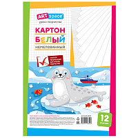 Картон белый А4, ArtSpace, 12л., немелованный, в пакете, "Морской котик фото Картон белый А4, ArtSpace, 12л., немелованный, в пакете, "Морской котик