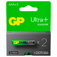 Батарейки КОМПЛЕКТ 2 шт., GP Ultra Plus G-Tech, AAA (LR03), алкалиновые, мизинчиковые, 24AUPA21-2CRSB2 фото Батарейки КОМПЛЕКТ 2 шт., GP Ultra Plus G-Tech, AAA (LR03), алкалиновые, мизинчиковые, 24AUPA21-2CRSB2