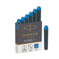 Картридж чернильный для перьевой ручки Parker синий (мини, 6 штук в упаковке, артикул производителя 1950409) фото Картридж чернильный для перьевой ручки Parker синий (мини, 6 штук в упаковке, артикул производителя 1950409)