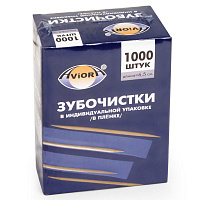 Зубочистки бамбуковые Aviora 1000 штук в полипропиленовой упаковке фото Зубочистки бамбуковые Aviora 1000 штук в полипропиленовой упаковке