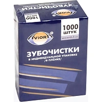 Зубочистки бамбуковые Aviora 1000 штук в полипропиленовой упаковке фото Зубочистки бамбуковые Aviora 1000 штук в полипропиленовой упаковке