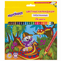 Карандаши цветные ЮНЛАНДИЯ "ЮНЛАНДИК-ДЕТЕКТИВ", 24 цвета, с РАСКРАСКОЙ, трехгранные, грифель 3 мм, натуральное дерево, 181682 фото Карандаши цветные ЮНЛАНДИЯ "ЮНЛАНДИК-ДЕТЕКТИВ", 24 цвета, с РАСКРАСКОЙ, трехгранные, грифель 3 мм, натуральное дерево, 181682