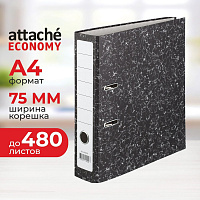 Папка-регистратор Attache Economy 75 мм черная бумага фото Папка-регистратор Attache Economy 75 мм черная бумага