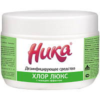 Дезинфицирующее моющее средство Ника "Хлор ЛЮКС", 100 таб. (0,3кг), банка фото Дезинфицирующее моющее средство Ника "Хлор ЛЮКС", 100 таб. (0,3кг), банка