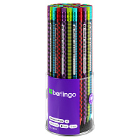 Карандаш ч/г Berlingo "Squares", круглый, с ластиком, заточен., пластиковый, ассорти фото Карандаш ч/г Berlingo "Squares", круглый, с ластиком, заточен., пластиковый, ассорти