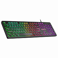 Клавиатура проводная игровая DEFENDER OZOTH GK-106, USB, 104 клавиши, с подсветкой, черная, 45106 фото Клавиатура проводная игровая DEFENDER OZOTH GK-106, USB, 104 клавиши, с подсветкой, черная, 45106