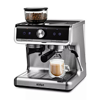 Кофейная станция KITFORT КТ-789, 1550 Вт, объем 2,8 л, для зерен 250 г, ручной капучинатор, серая фото Кофейная станция KITFORT КТ-789, 1550 Вт, объем 2,8 л, для зерен 250 г, ручной капучинатор, серая