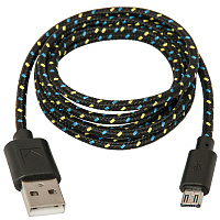 Кабель Defender USB - micro-USB, в оплетке, 1М, черный фото Кабель Defender USB - micro-USB, в оплетке, 1М, черный
