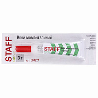 Клей моментальный (суперклей) STAFF "EVERYDAY" НОВАЯ УПАКОВКА, 3 г, на ленте, 604224 фото Клей моментальный (суперклей) STAFF "EVERYDAY" НОВАЯ УПАКОВКА, 3 г, на ленте, 604224