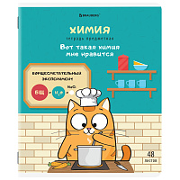 Тетрадь предметная "КОТ-ЭНТУЗИАСТ" 48 л., TWIN-лак, ХИМИЯ, клетка, подсказ, BRAUBERG, 404567 фото Тетрадь предметная "КОТ-ЭНТУЗИАСТ" 48 л., TWIN-лак, ХИМИЯ, клетка, подсказ, BRAUBERG, 404567