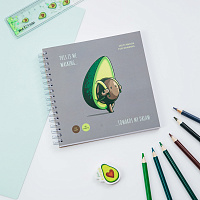 Скетчбук 60л., 150*150 MESHU "Avocadreams", на гребне, выб. лак, soft-touch, 120г/м2 фото Скетчбук 60л., 150*150 MESHU "Avocadreams", на гребне, выб. лак, soft-touch, 120г/м2