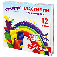 Пластилин классический ЮНЛАНДИЯ "ЮНЫЙ ВОЛШЕБНИК", 12 цветов, 240 г, со стеком, 106506 фото Пластилин классический ЮНЛАНДИЯ "ЮНЫЙ ВОЛШЕБНИК", 12 цветов, 240 г, со стеком, 106506