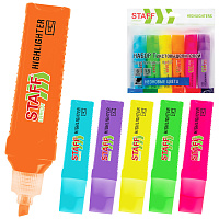 Набор текстовыделителей 6 НЕОНОВЫХ ЦВЕТОВ, STAFF "EVERYDAY HL-707", линия 1-5 мм, скошенный наконечник, 152550
