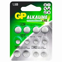 Батарейки НАБОР 12 шт. (А76 – 4 шт., 177 – 4 шт., 189 – 2 шт., 192 – 2 шт.), GP Alkaline, блистер, ACM02F-2CR12 фото Батарейки НАБОР 12 шт. (А76 – 4 шт., 177 – 4 шт., 189 – 2 шт., 192 – 2 шт.), GP Alkaline, блистер, ACM02F-2CR12