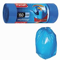 Мешки для мусора 160 л, с ушками, синие, рулон 10 шт., ПВД, 30 мкм, 90х125 см, PACLAN "Multitop", 134442 фото Мешки для мусора 160 л, с ушками, синие, рулон 10 шт., ПВД, 30 мкм, 90х125 см, PACLAN "Multitop", 134442