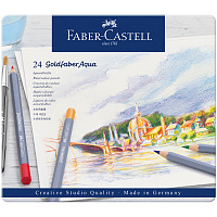 Карандаши акварельные художественные Faber-Castell "Goldfaber Aqua", 24цв., метал. коробка фото Карандаши акварельные художественные Faber-Castell "Goldfaber Aqua", 24цв., метал. коробка